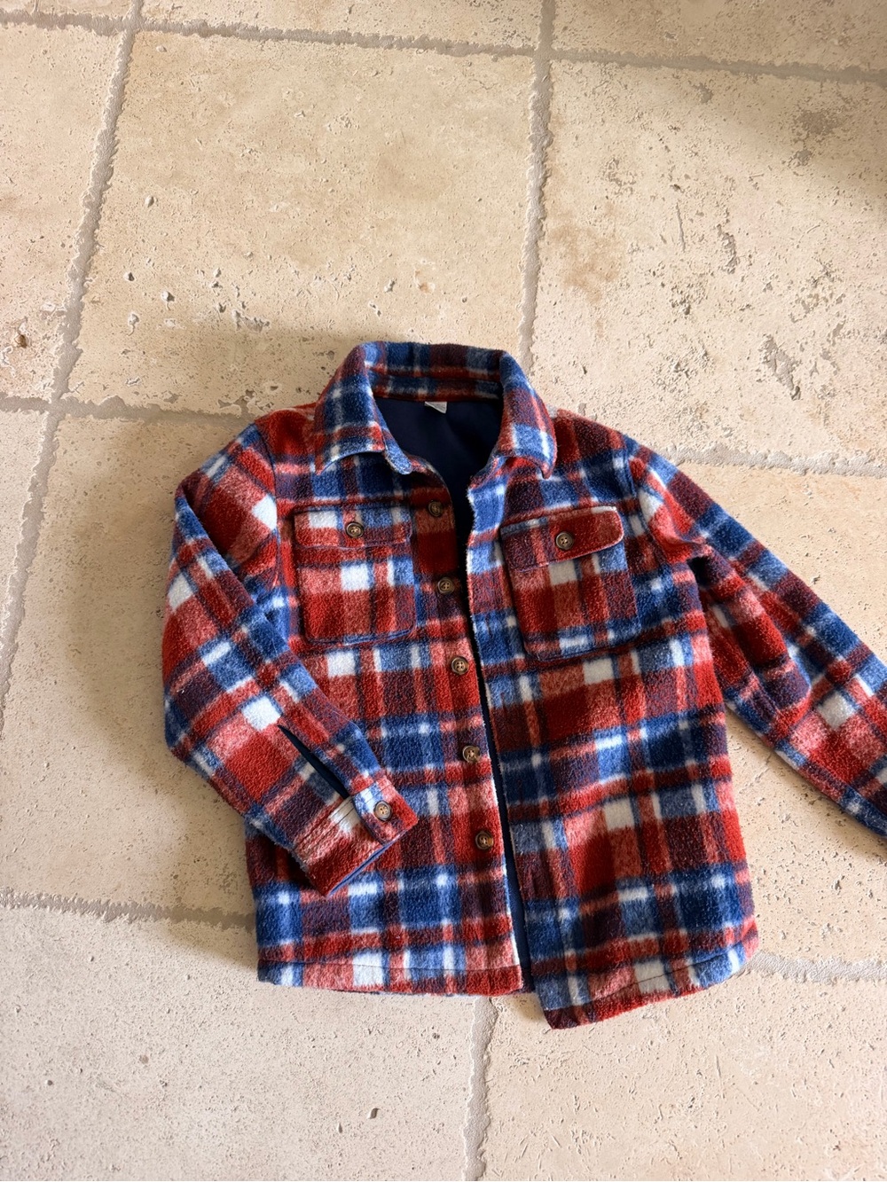 Carter's Rusty red, blue Plaid Button-Front Shirt Jacket